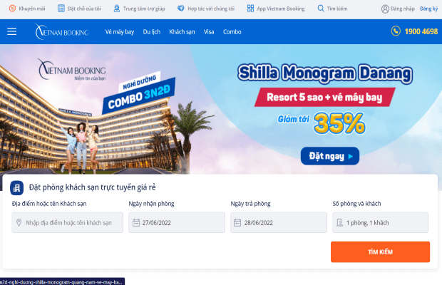 Website đặt phòng khách sạn Sài Gòn giá rẻ